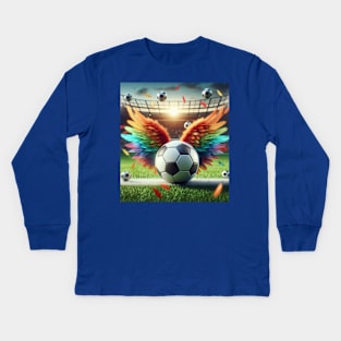 Flying Football Kids Long Sleeve T-Shirt